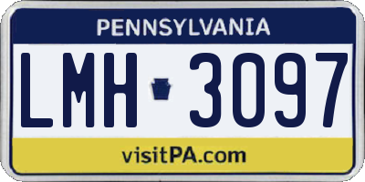 PA license plate LMH3097