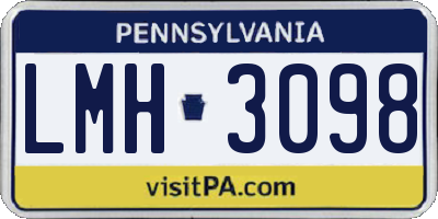 PA license plate LMH3098