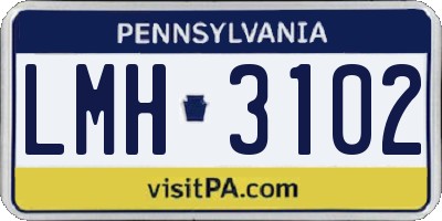 PA license plate LMH3102
