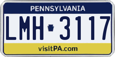 PA license plate LMH3117
