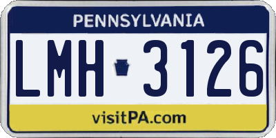 PA license plate LMH3126