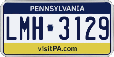 PA license plate LMH3129