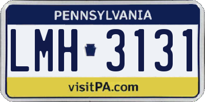 PA license plate LMH3131