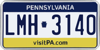PA license plate LMH3140