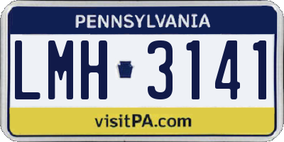 PA license plate LMH3141