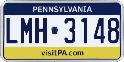 PA license plate LMH3148