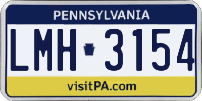 PA license plate LMH3154