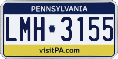 PA license plate LMH3155