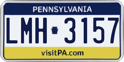 PA license plate LMH3157