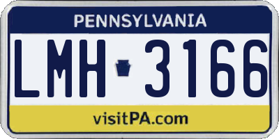 PA license plate LMH3166