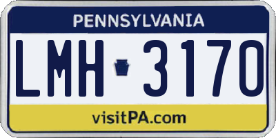 PA license plate LMH3170