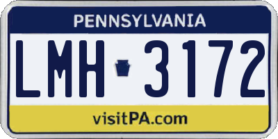 PA license plate LMH3172