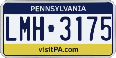 PA license plate LMH3175