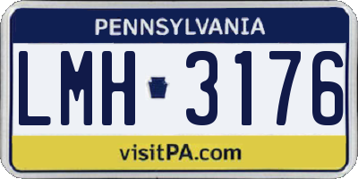 PA license plate LMH3176