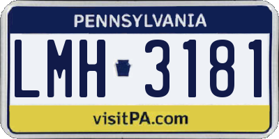 PA license plate LMH3181