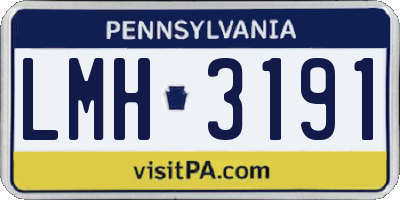 PA license plate LMH3191