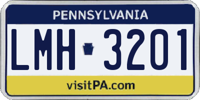 PA license plate LMH3201