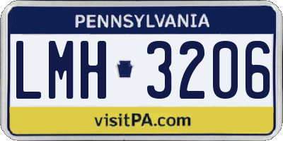 PA license plate LMH3206