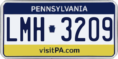 PA license plate LMH3209