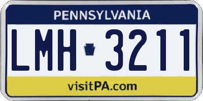 PA license plate LMH3211