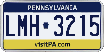 PA license plate LMH3215