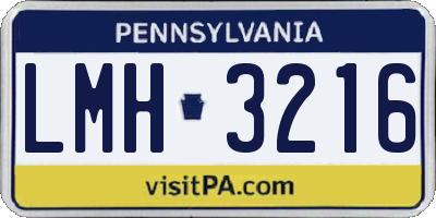 PA license plate LMH3216