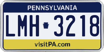 PA license plate LMH3218