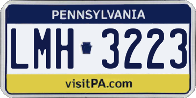 PA license plate LMH3223