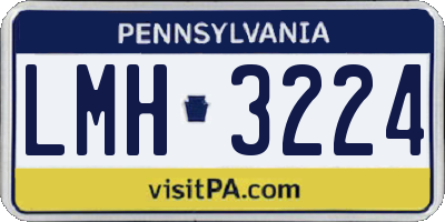 PA license plate LMH3224