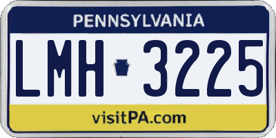 PA license plate LMH3225