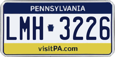 PA license plate LMH3226