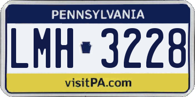 PA license plate LMH3228
