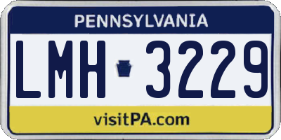 PA license plate LMH3229