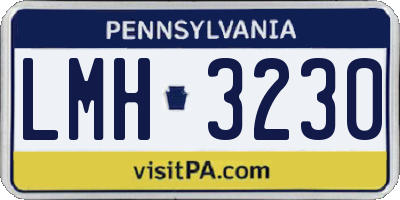 PA license plate LMH3230