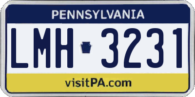 PA license plate LMH3231