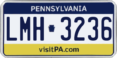 PA license plate LMH3236