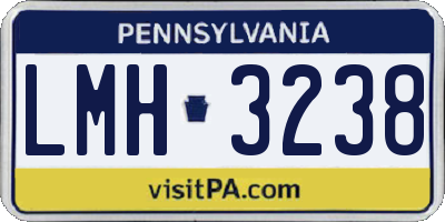 PA license plate LMH3238