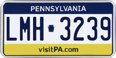 PA license plate LMH3239