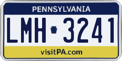 PA license plate LMH3241