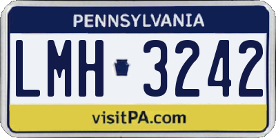 PA license plate LMH3242