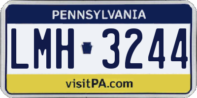 PA license plate LMH3244