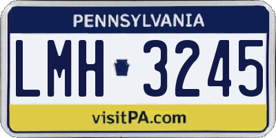 PA license plate LMH3245