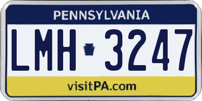 PA license plate LMH3247