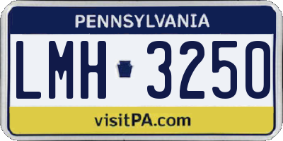 PA license plate LMH3250