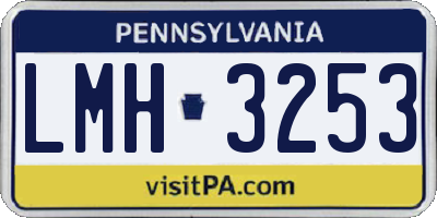 PA license plate LMH3253