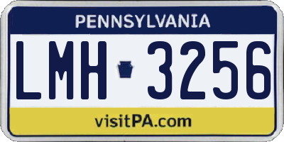 PA license plate LMH3256