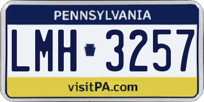 PA license plate LMH3257