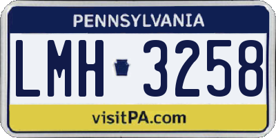 PA license plate LMH3258