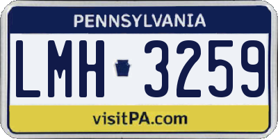 PA license plate LMH3259