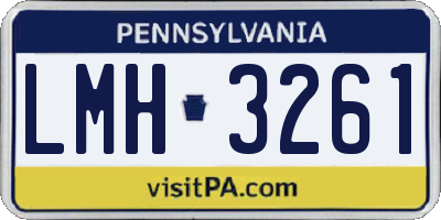 PA license plate LMH3261
